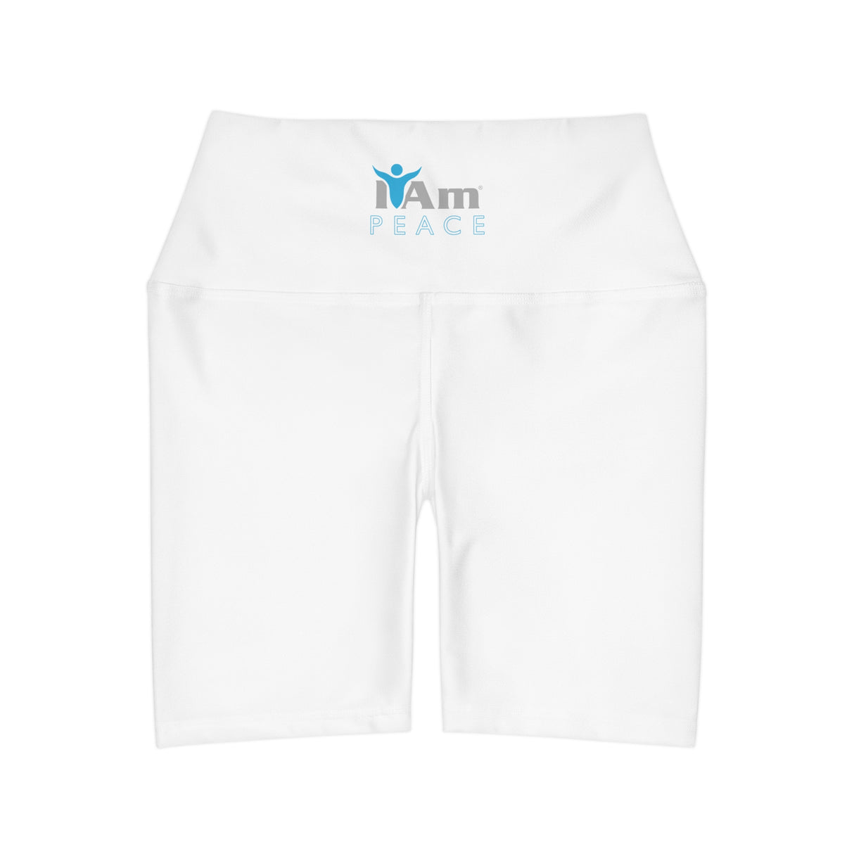 I Am Peace High Waisted Yoga Shorts - Comfortable Athletic Wear for Mindful Movement