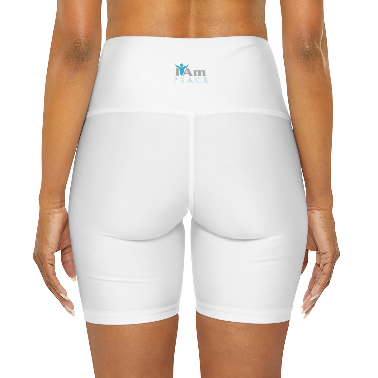I Am Peace High Waisted Yoga Shorts - Comfortable Activewear for Mindful Practice