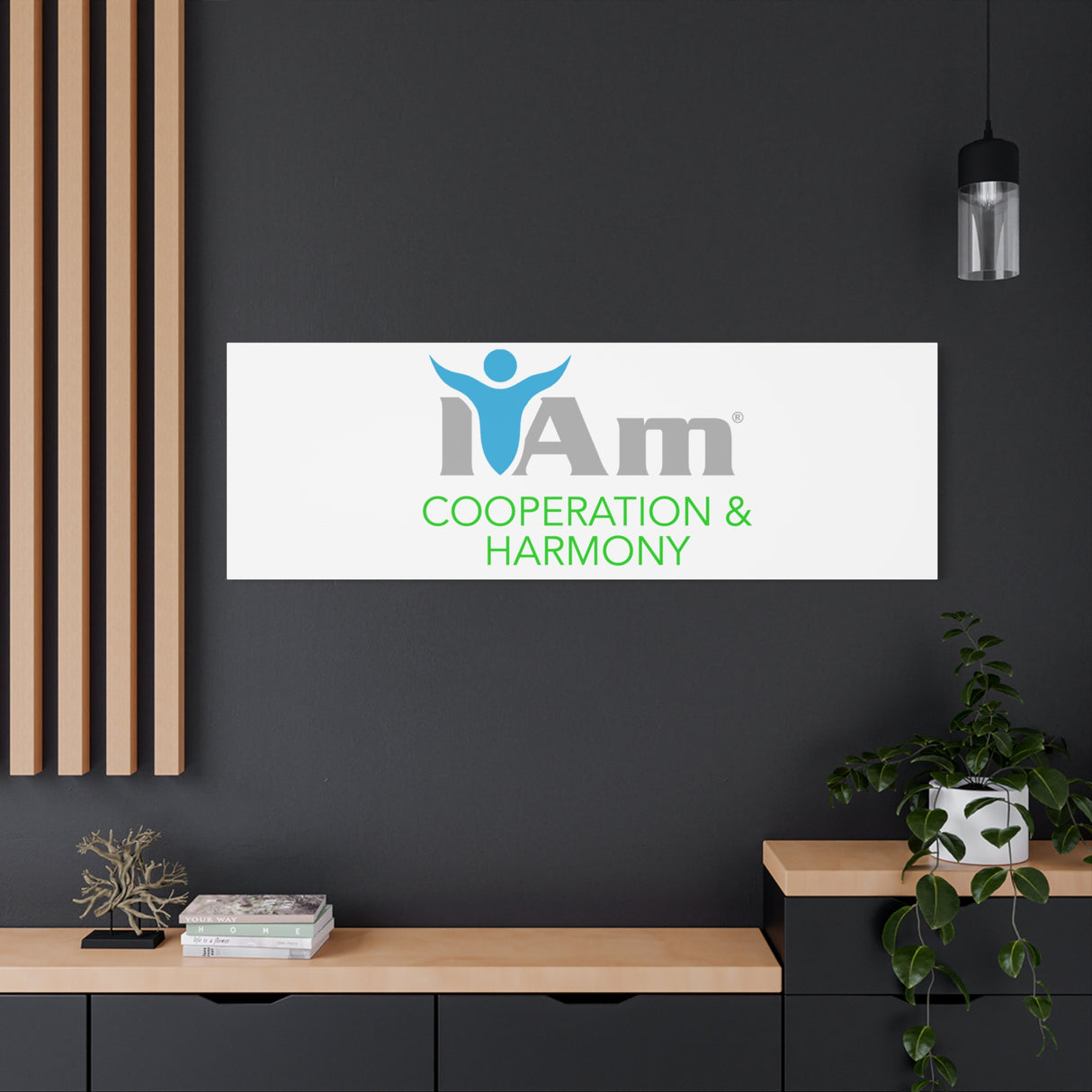 I Am Cooperation and Hamony Canvas Wall Art - Inspirational Home Decor