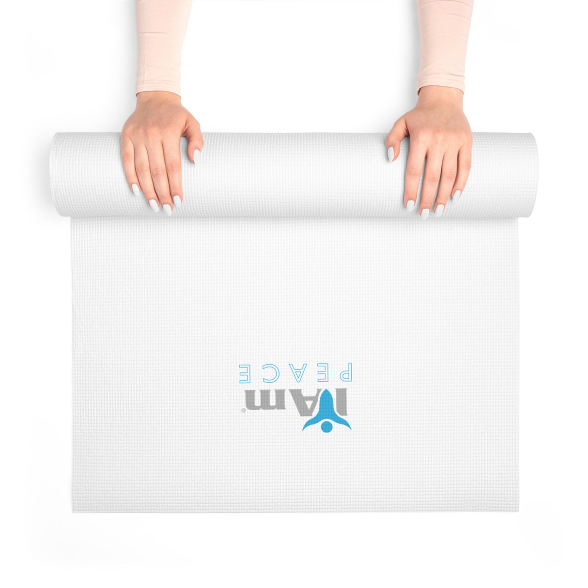 I Am Peace Affirmation Foam Yoga Mat - I Am Peace Design for Mindfulness and Meditation