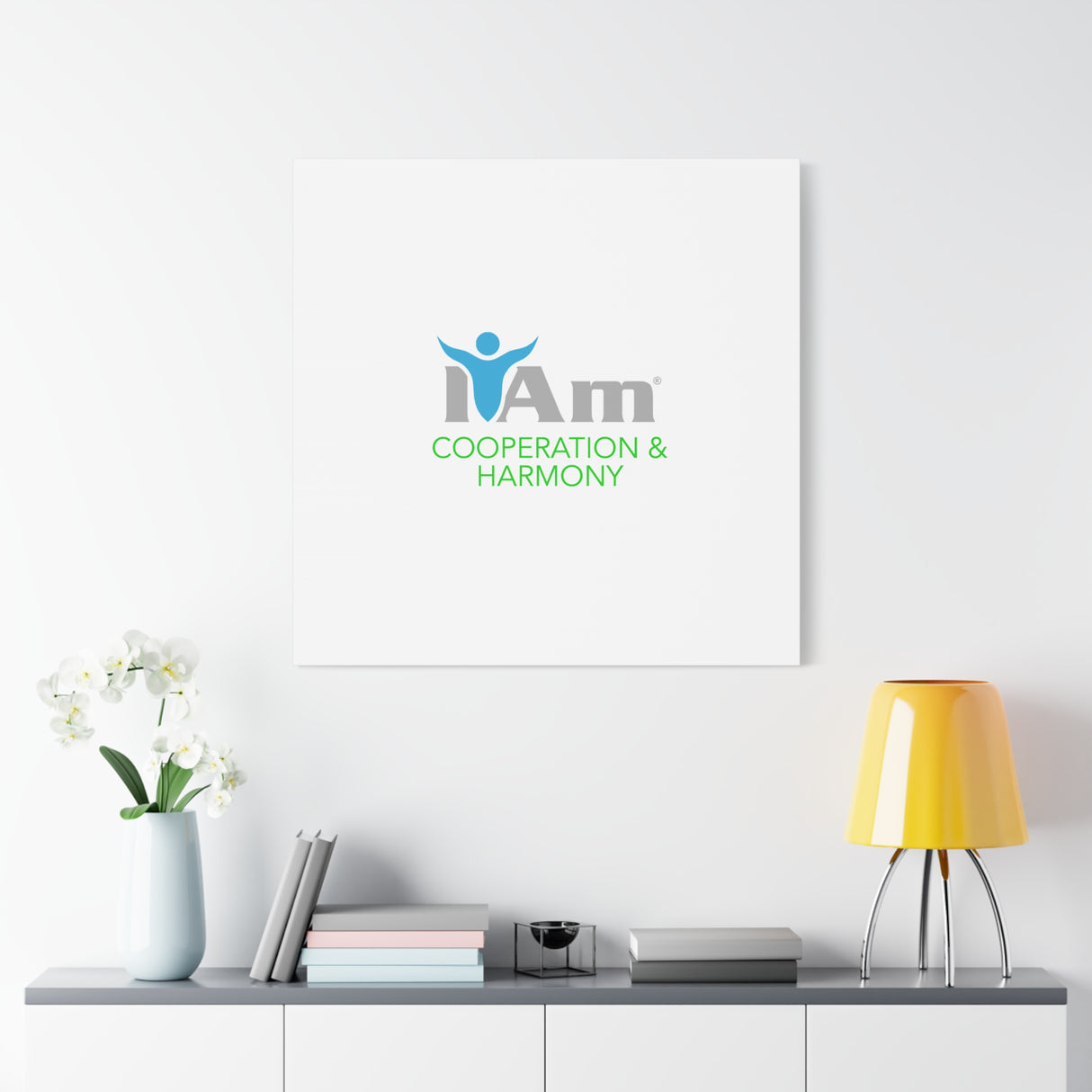 I Am Cooperation and Hamony Canvas Wall Art - Inspirational Home Decor
