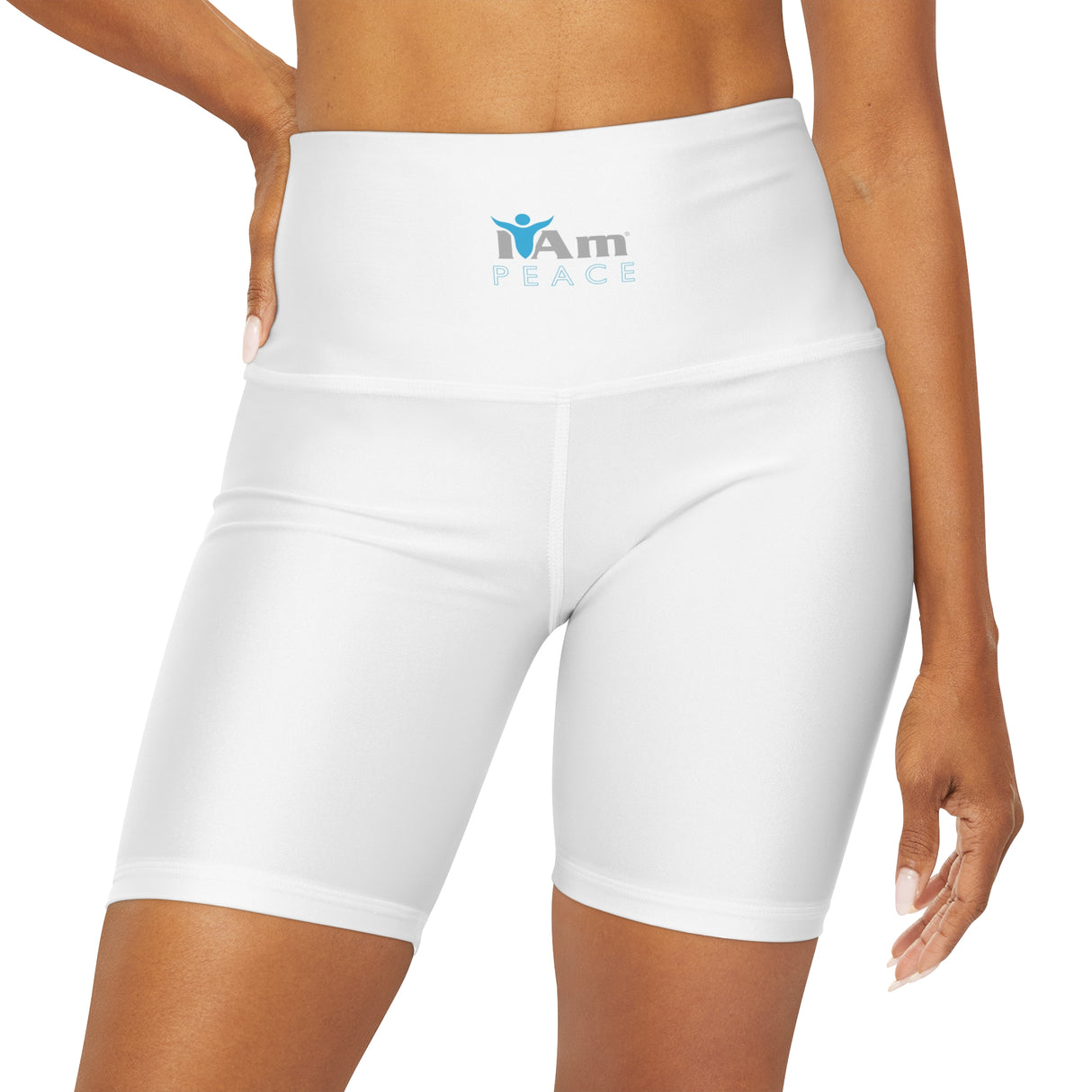 I Am Peace High Waisted Yoga Shorts - Comfortable Activewear for Mindful Practice