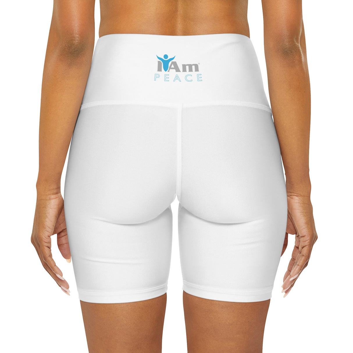 I Am Peace High Waisted Yoga Shorts - Comfortable Athletic Wear for Mindful Movement