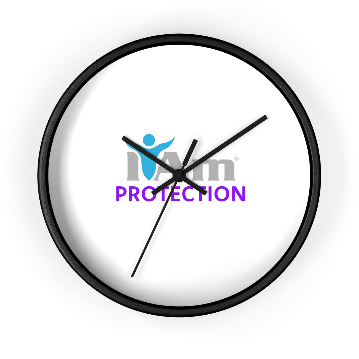 "I Am Protection" Motivational Wall Clock - Modern Home Decor for Mindfulness and Serenity