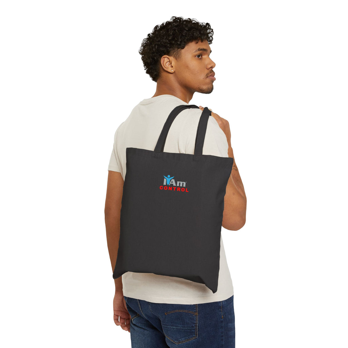I Am Control Cotton Canvas Tote Bag - Eco-Friendly Motivational Tote for Everyday Use