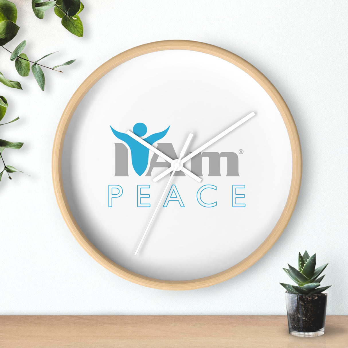 "I Am Peace" Motivational Wall Clock - Modern Home Decor for Mindfulness and Serenity