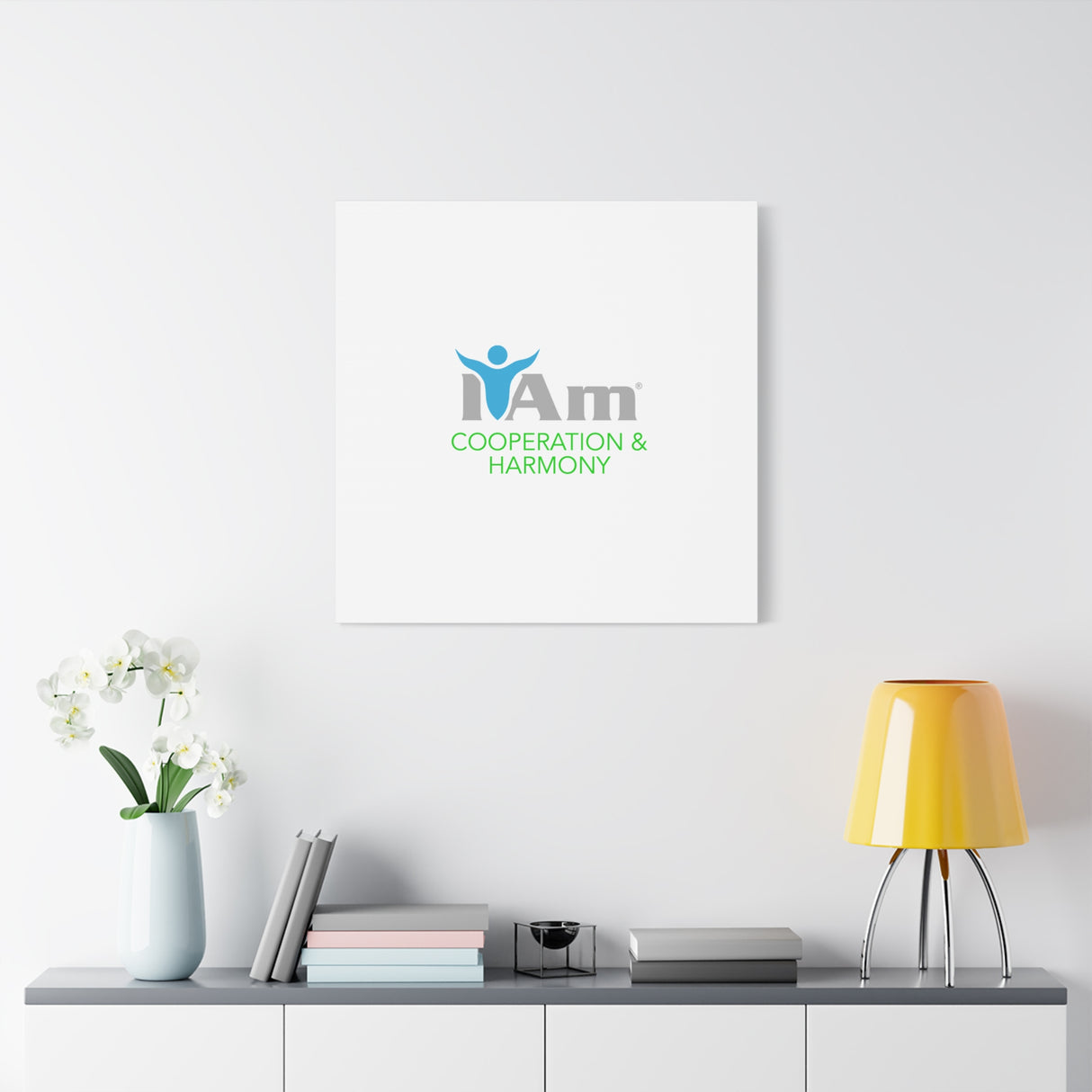 I Am Cooperation and Hamony Canvas Wall Art - Inspirational Home Decor