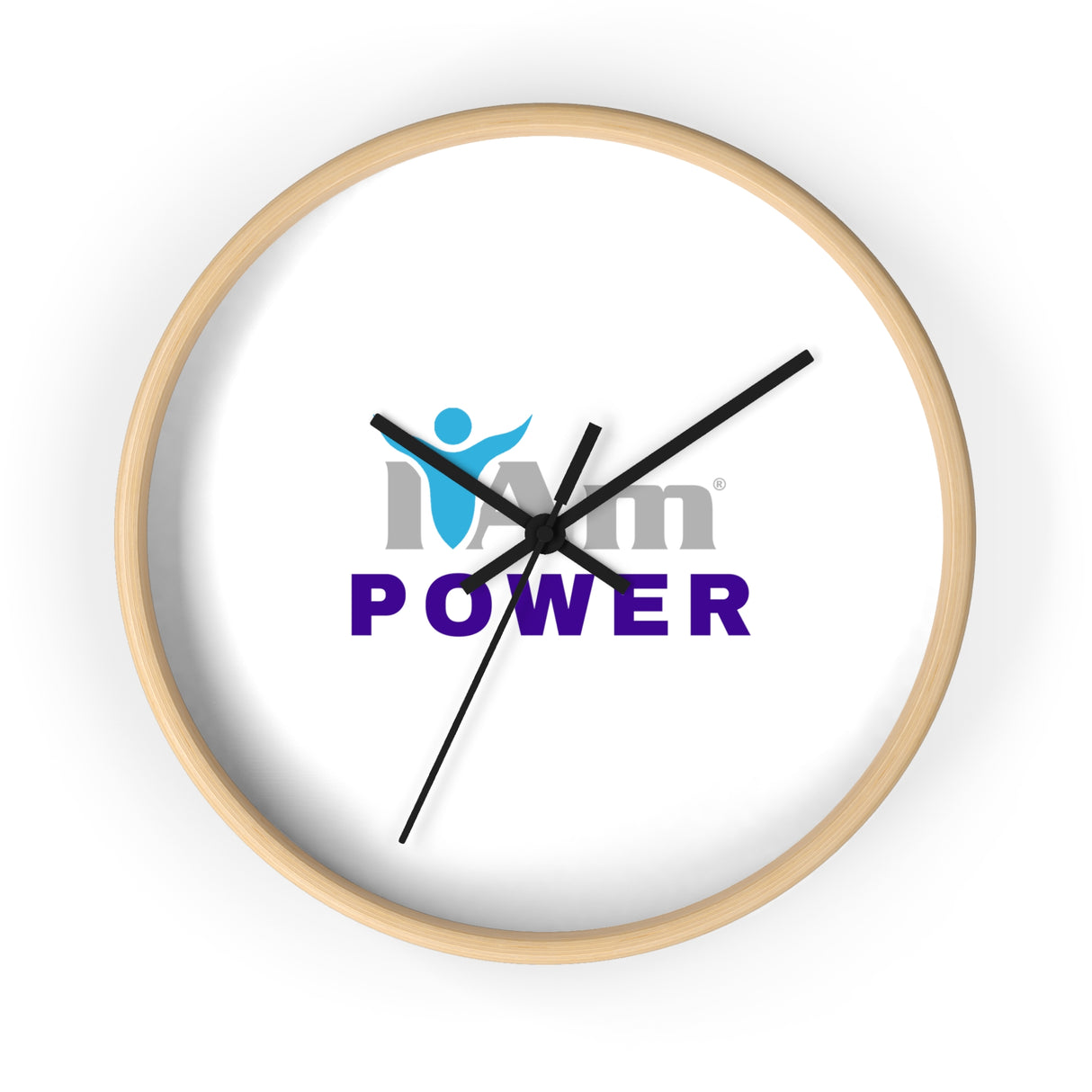 "I Am Power" Motivational Wall Clock - Modern Home Decor for Mindfulness and Serenity