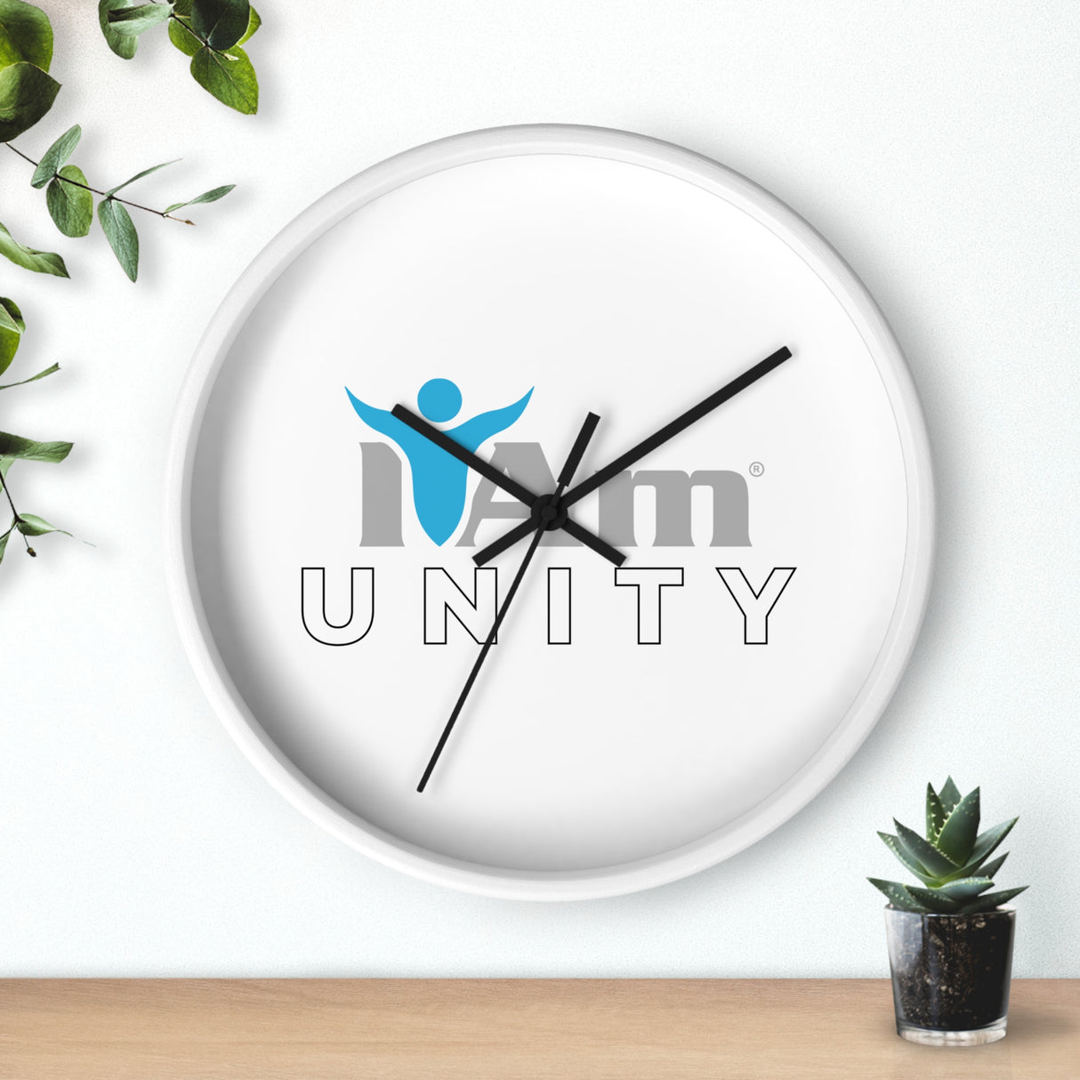 "I Am Unity" Motivational Wall Clock - Modern Home Decor for Mindfulness and Serenity