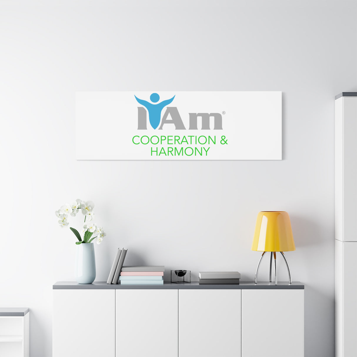 I Am Cooperation and Hamony Canvas Wall Art - Inspirational Home Decor