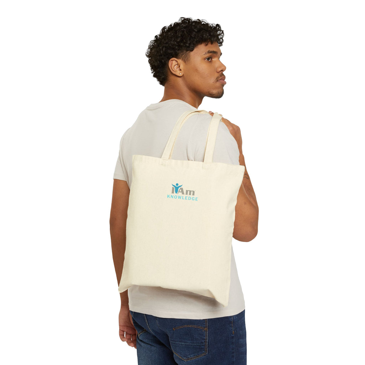 I Am Knowledge Cotton Canvas Tote Bag - Eco-Friendly Motivational Tote for Everyday Use