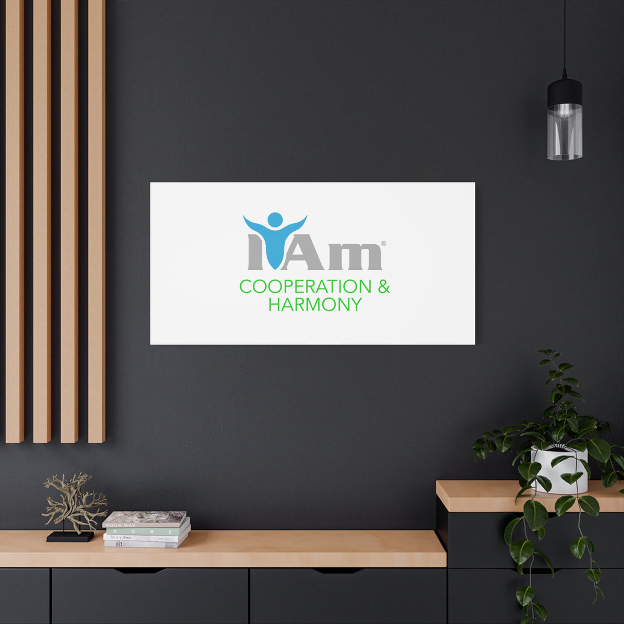 I Am Cooperation and Hamony Canvas Wall Art - Inspirational Home Decor