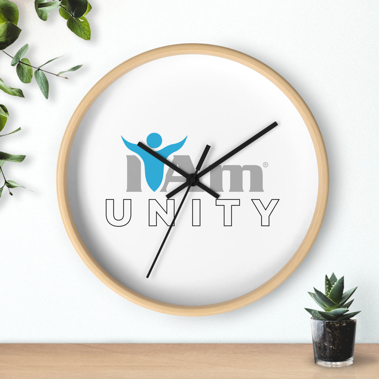 "I Am Unity" Motivational Wall Clock - Modern Home Decor for Mindfulness and Serenity