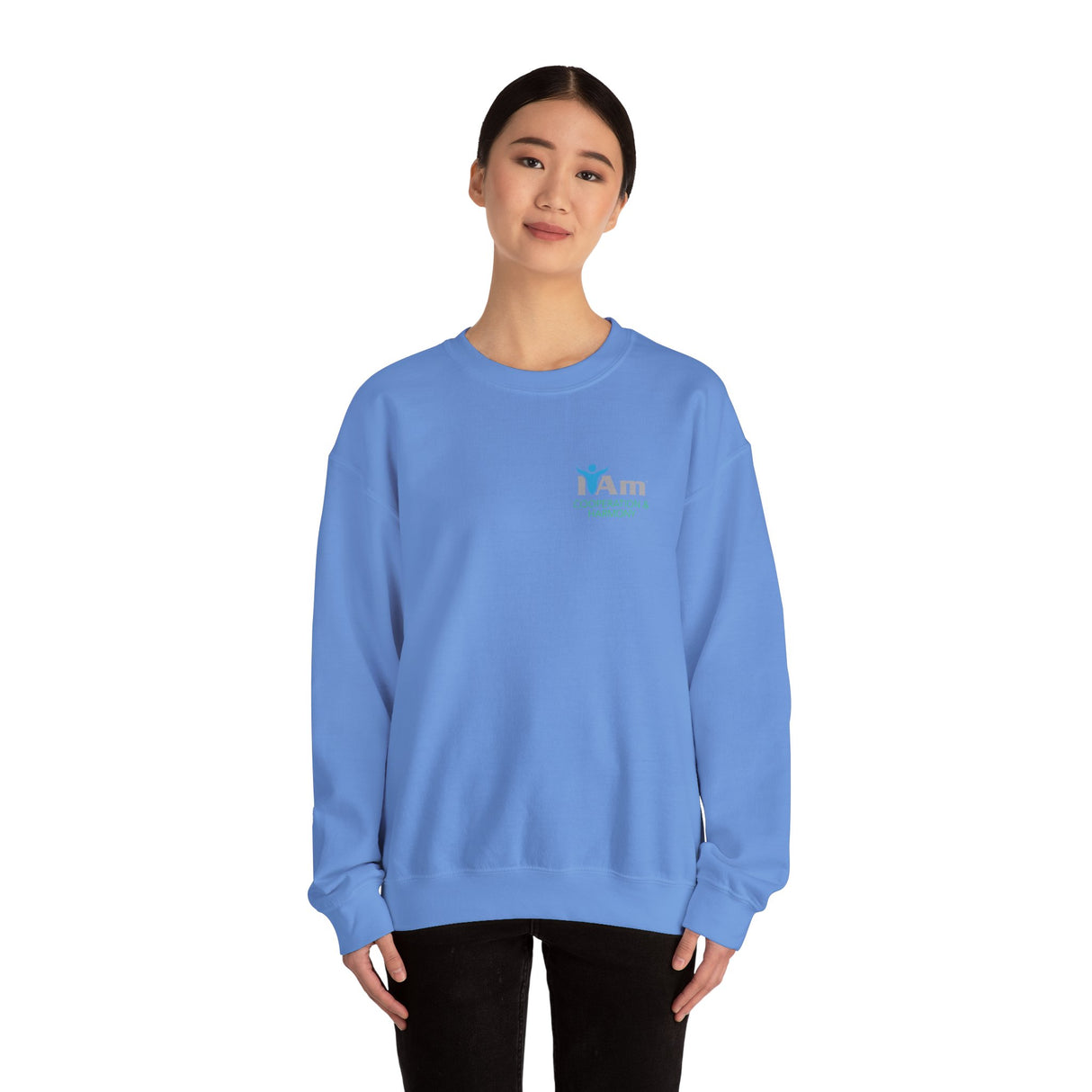 "I Am Cooperation and Hamony" Affirmation Unisex Crewneck Sweatshirt - I Am Cooperation and Harmony Inspirational Design