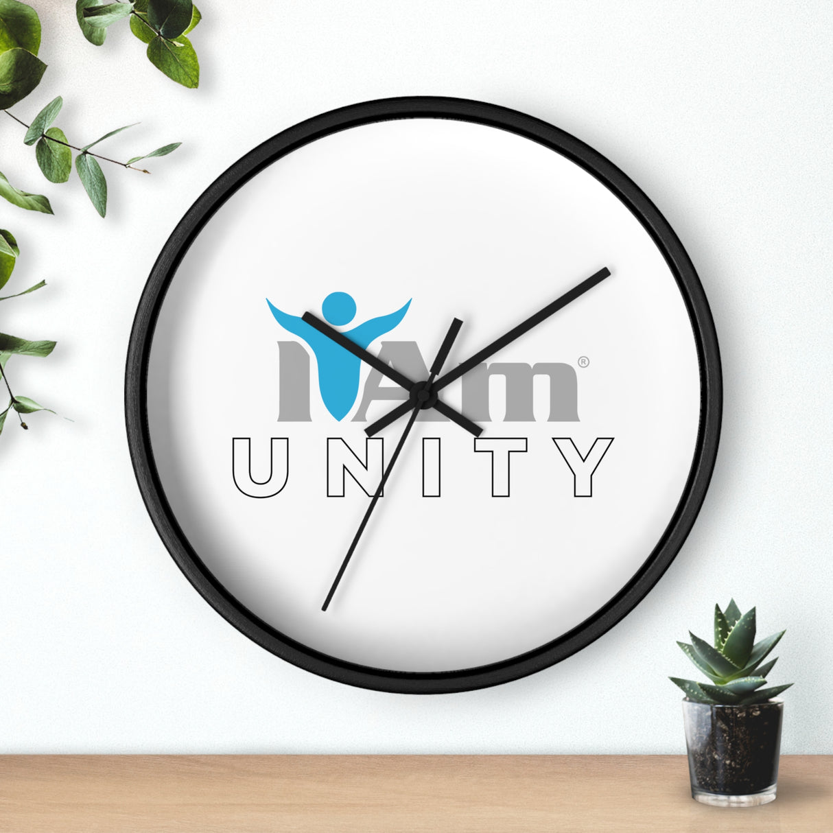 "I Am Unity" Motivational Wall Clock - Modern Home Decor for Mindfulness and Serenity