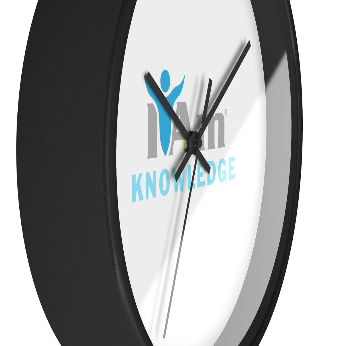 "I Am Knowledge" Motivational Wall Clock - Modern Home Decor for Mindfulness and Serenity