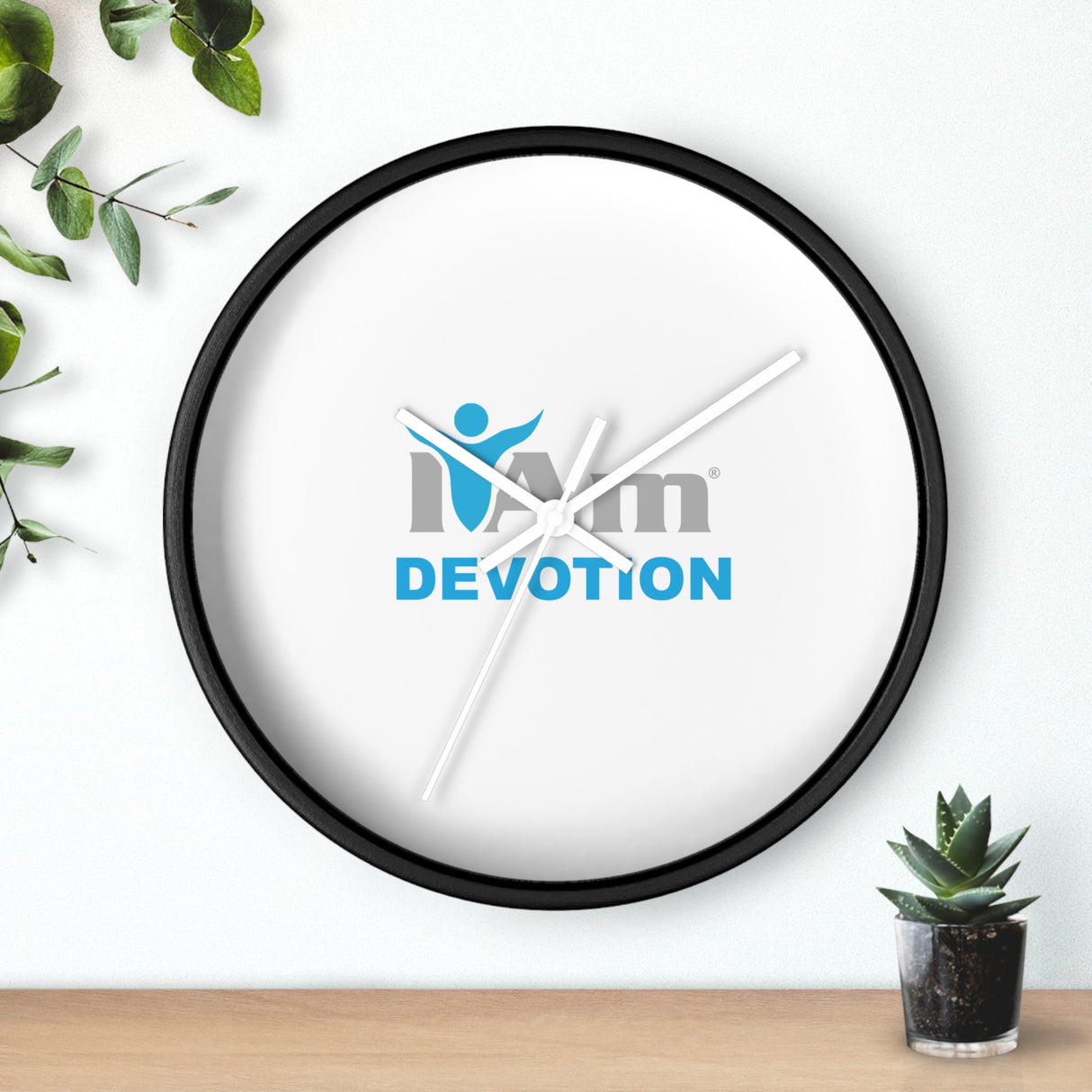 "I Am Devotion" Motivational Wall Clock - Modern Home Decor for Mindfulness and Serenity