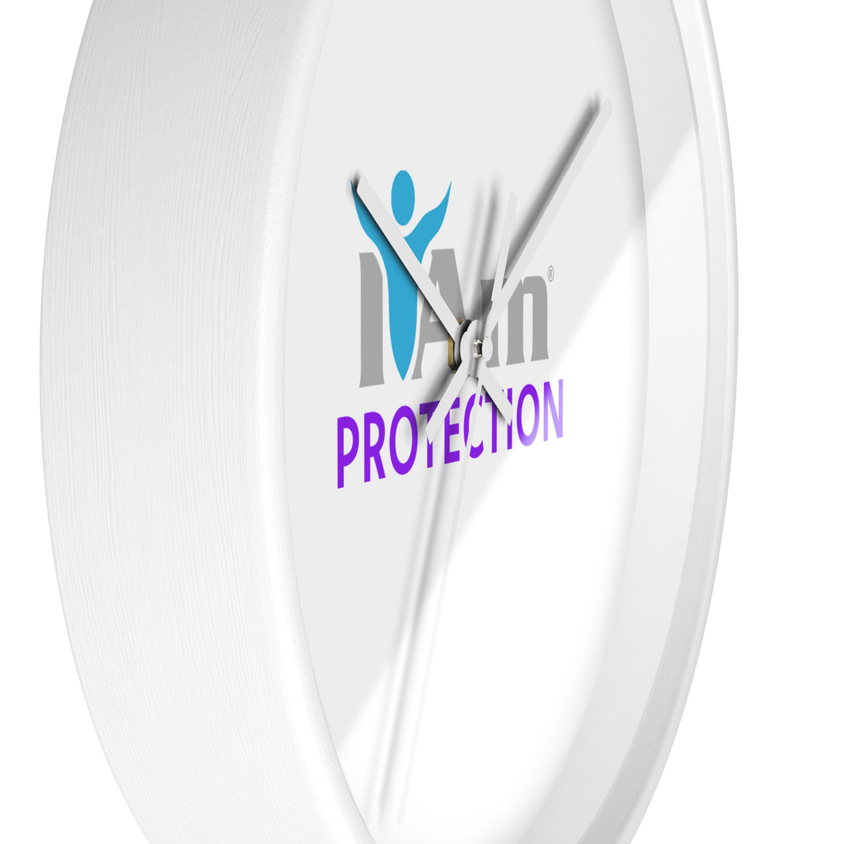 "I Am Protection" Motivational Wall Clock - Modern Home Decor for Mindfulness and Serenity