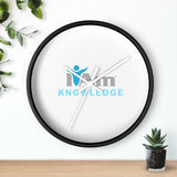 "I Am Knowledge" Motivational Wall Clock - Modern Home Decor for Mindfulness and Serenity