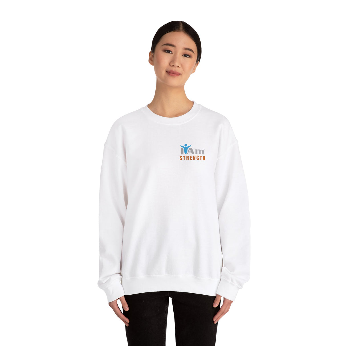 "I Am Strength" Affirmation Unisex Crewneck Sweatshirt -I Am Strength Inspirational Design