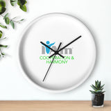 "I Am Cooperation and Harmony" Motivational Wall Clock - Modern Home Decor for Mindfulness and Serenity