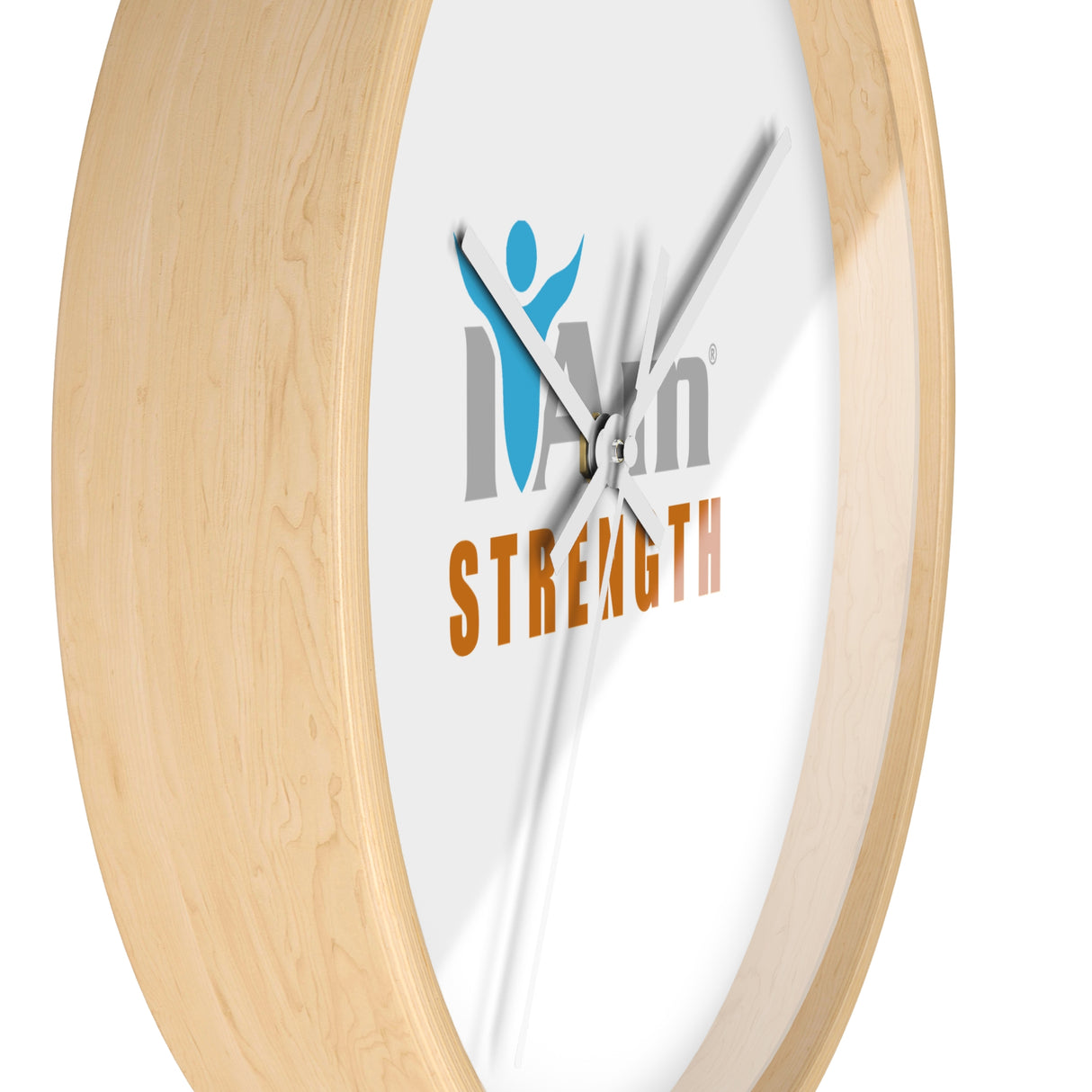 "I Am Strength" Motivational Wall Clock - Modern Home Decor for Mindfulness and Serenity