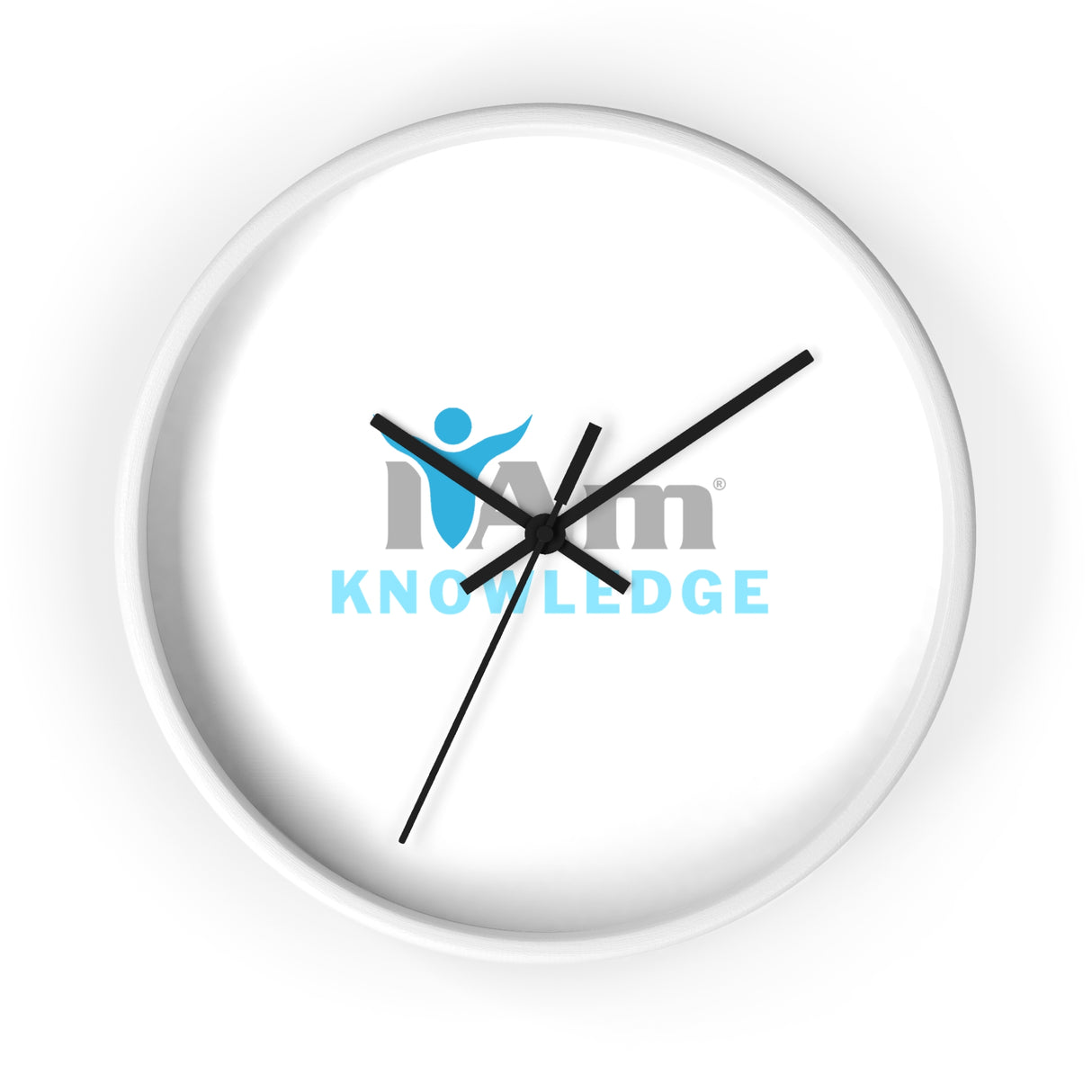 "I Am Knowledge" Motivational Wall Clock - Modern Home Decor for Mindfulness and Serenity