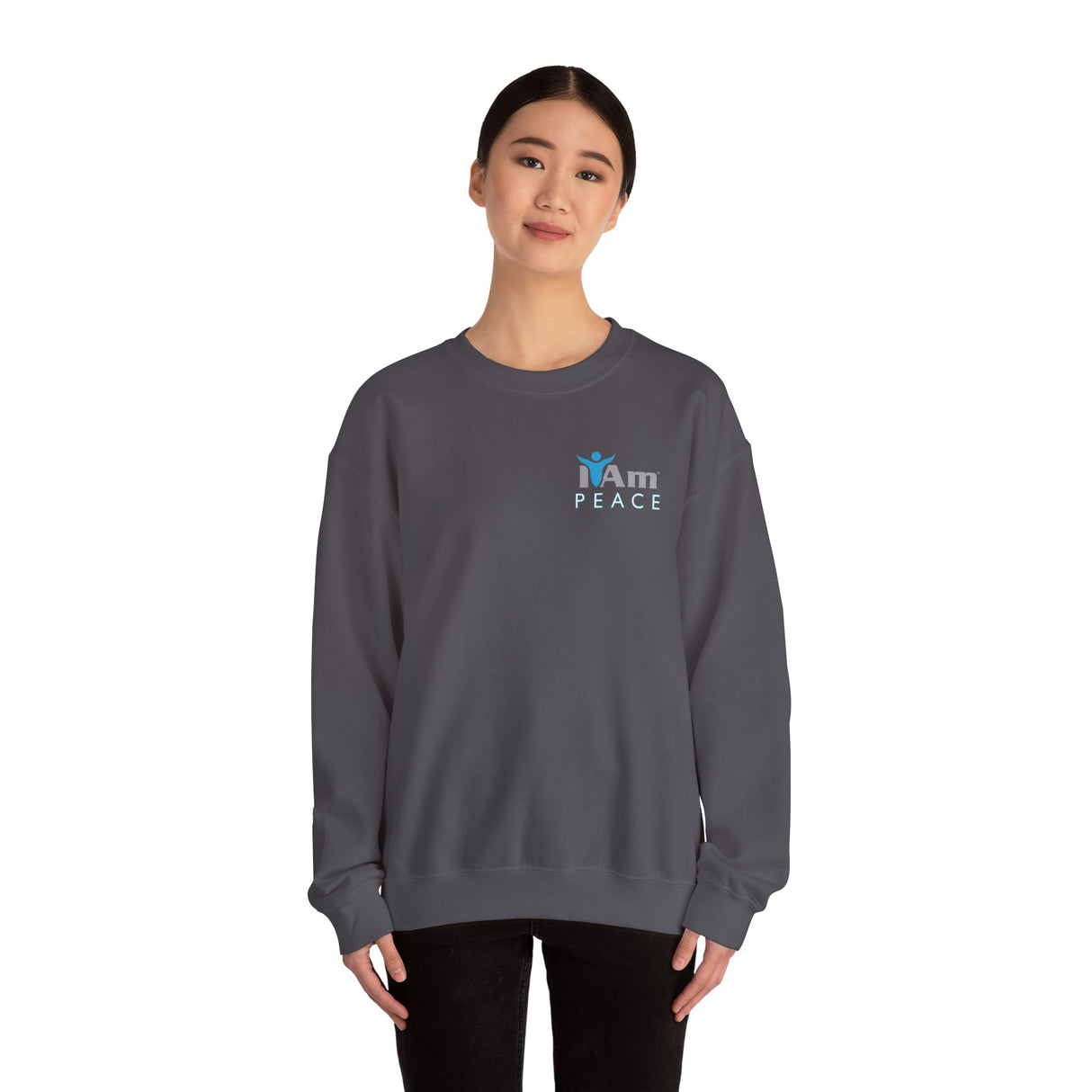 "I Am Peace" Affirmation Unisex Crewneck Sweatshirt - "I Am" Inspirational Design