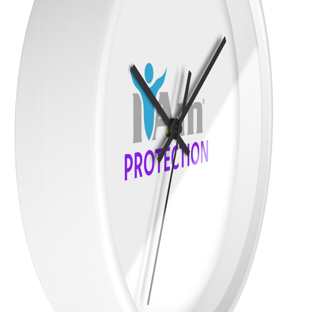 "I Am Protection" Motivational Wall Clock - Modern Home Decor for Mindfulness and Serenity