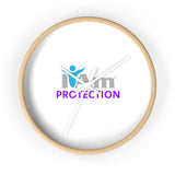 "I Am Protection" Motivational Wall Clock - Modern Home Decor for Mindfulness and Serenity