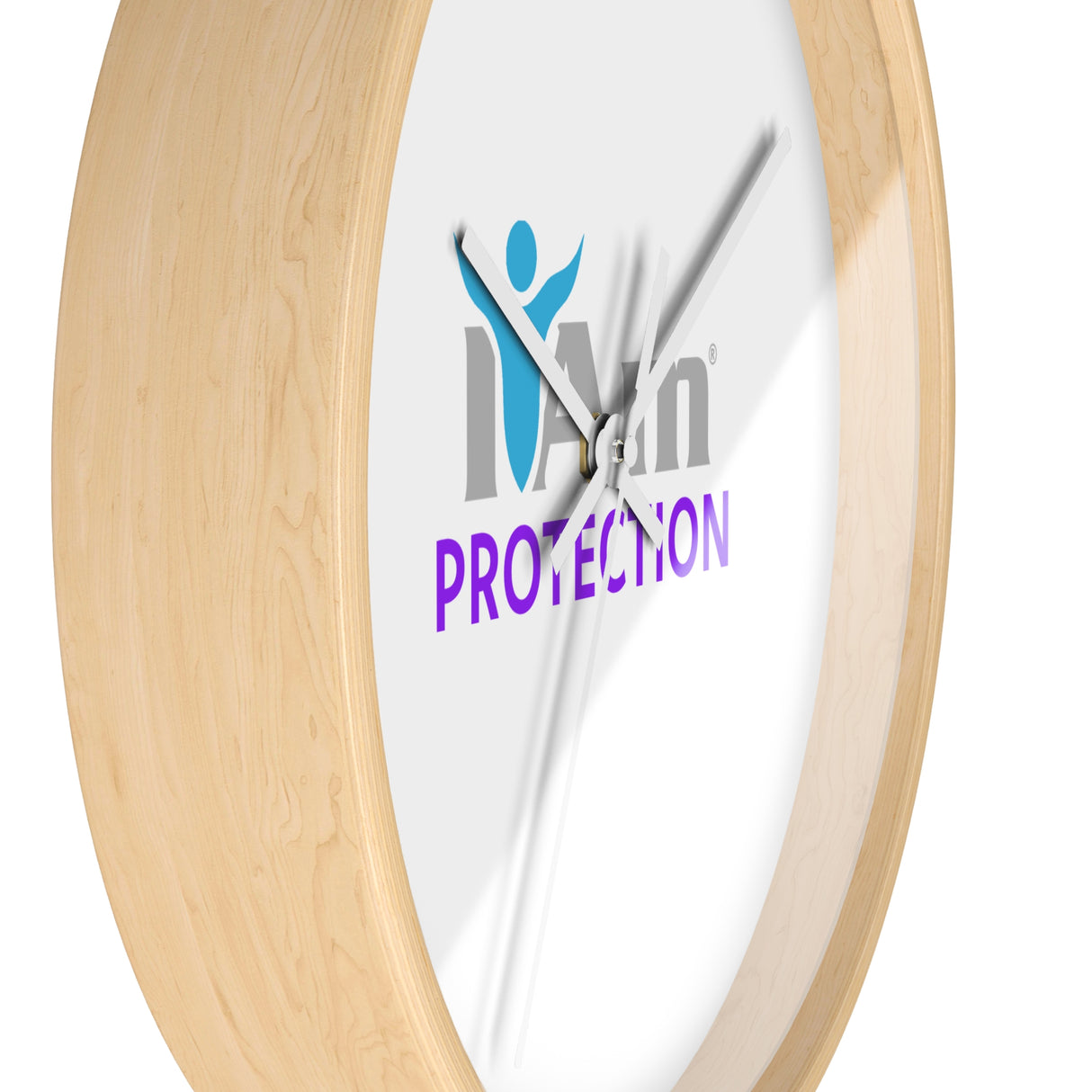 "I Am Protection" Motivational Wall Clock - Modern Home Decor for Mindfulness and Serenity