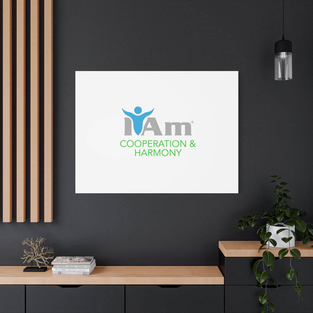 I Am Cooperation and Hamony Canvas Wall Art - Inspirational Home Decor