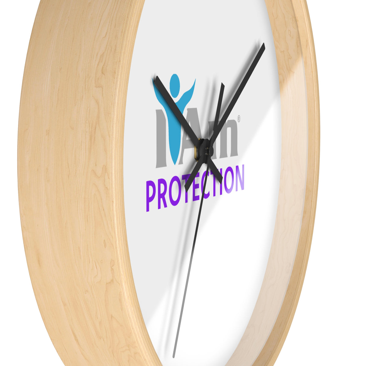 "I Am Protection" Motivational Wall Clock - Modern Home Decor for Mindfulness and Serenity