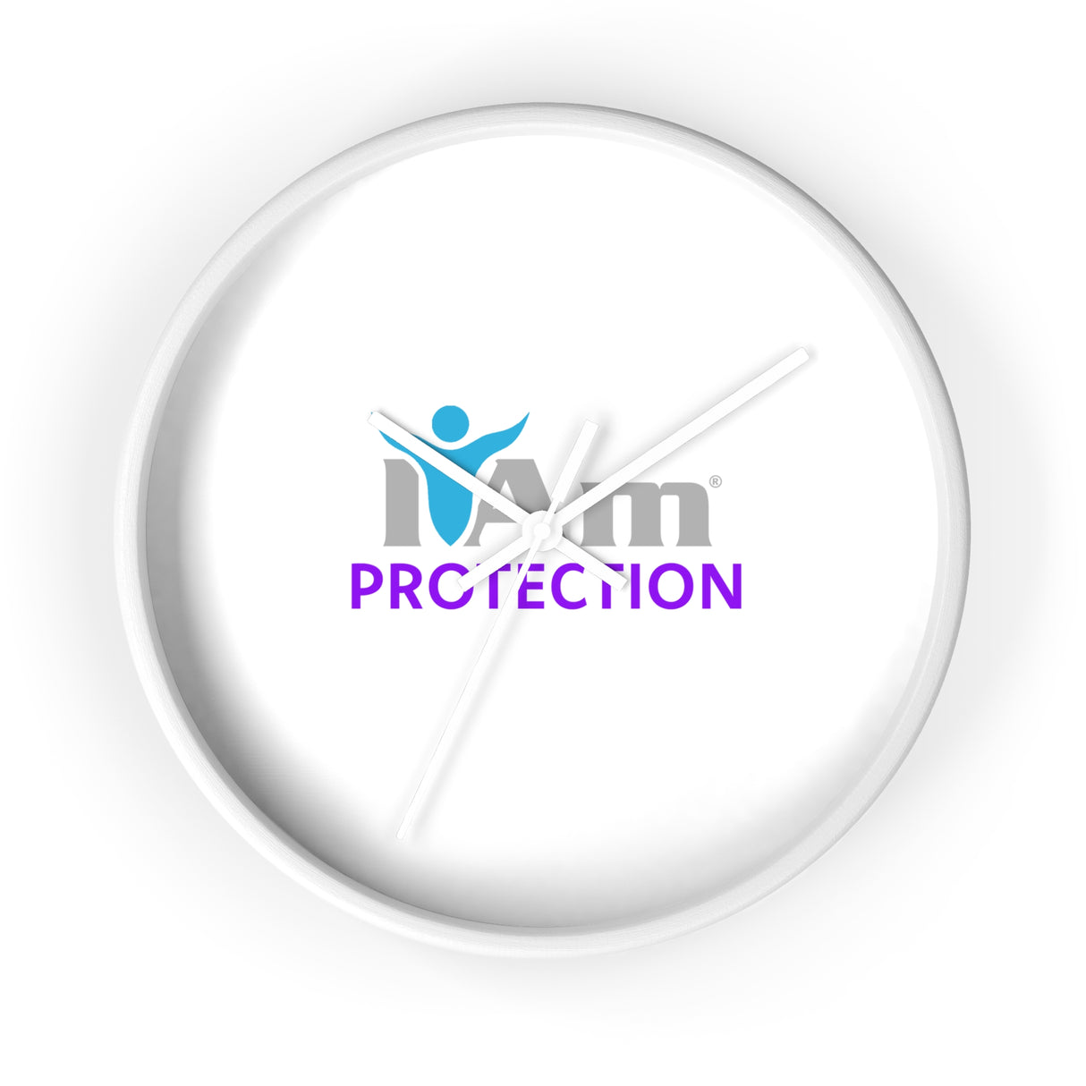 "I Am Protection" Motivational Wall Clock - Modern Home Decor for Mindfulness and Serenity