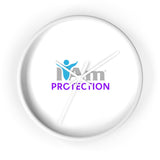 "I Am Protection" Motivational Wall Clock - Modern Home Decor for Mindfulness and Serenity