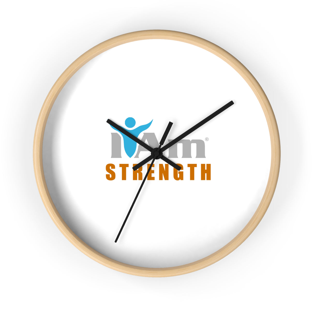 "I Am Strength" Motivational Wall Clock - Modern Home Decor for Mindfulness and Serenity