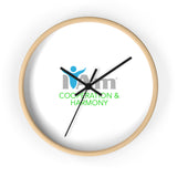 "I Am Cooperation and Harmony" Motivational Wall Clock - Modern Home Decor for Mindfulness and Serenity