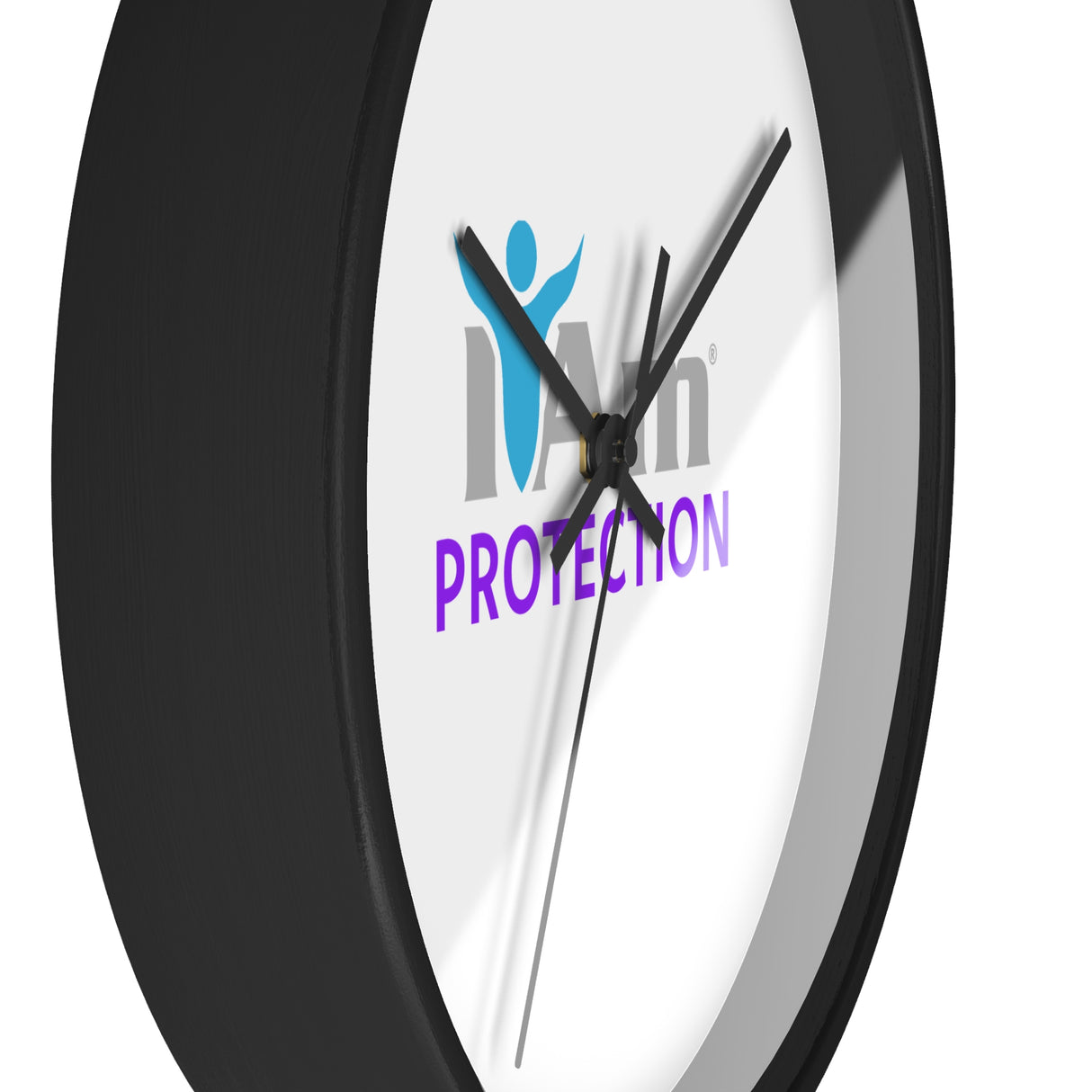 "I Am Protection" Motivational Wall Clock - Modern Home Decor for Mindfulness and Serenity