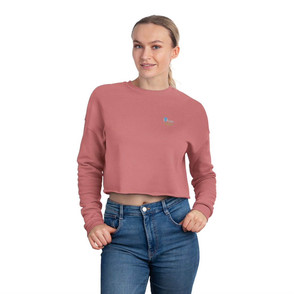 'I Am Cooperation and Harmony' Stylish Women's Cropped Sweatshirt - Perfect for Casual Looks