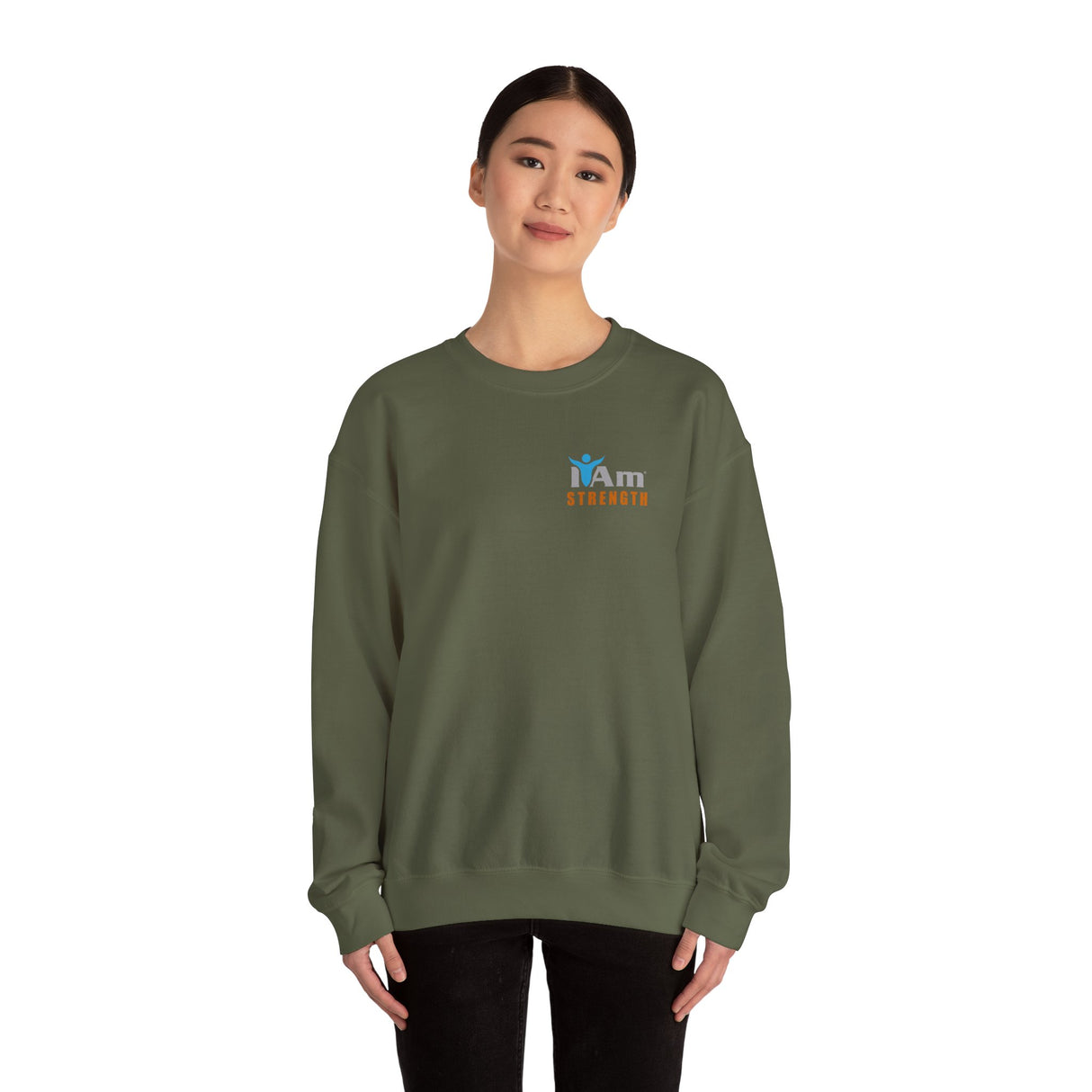 "I Am Strength" Affirmation Unisex Crewneck Sweatshirt -I Am Strength Inspirational Design