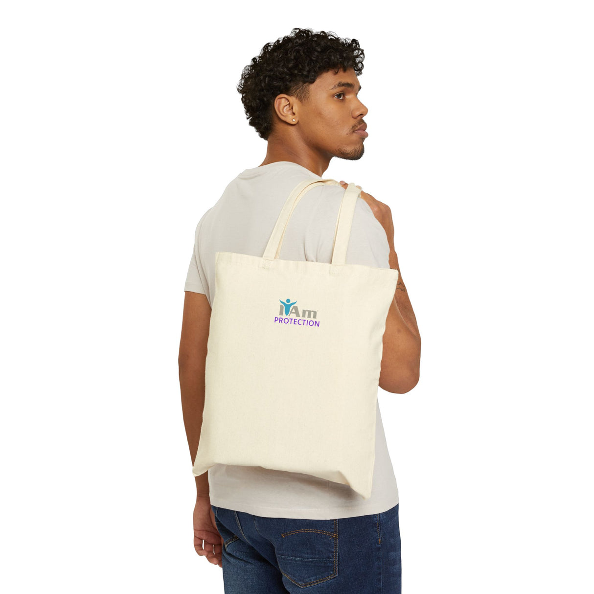 I Am Protection Cotton Canvas Tote Bag - Eco-Friendly Motivational Tote for Everyday Use