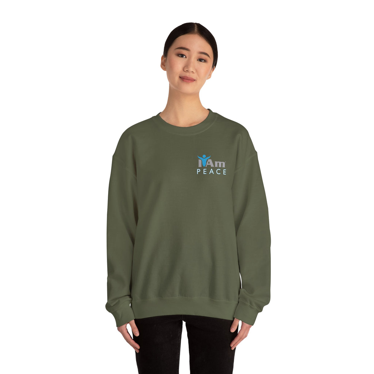 "I Am Peace" Affirmation Unisex Crewneck Sweatshirt - "I Am" Inspirational Design