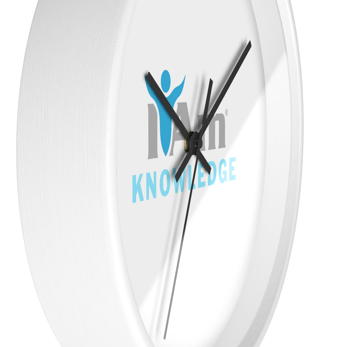 "I Am Knowledge" Motivational Wall Clock - Modern Home Decor for Mindfulness and Serenity