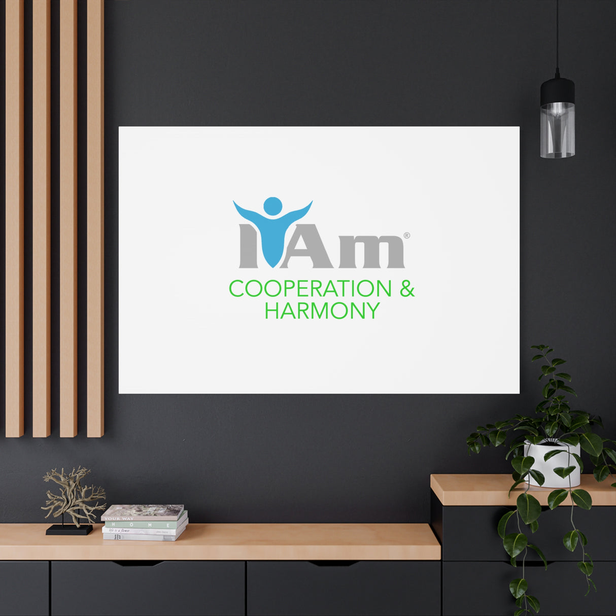 I Am Cooperation and Hamony Canvas Wall Art - Inspirational Home Decor