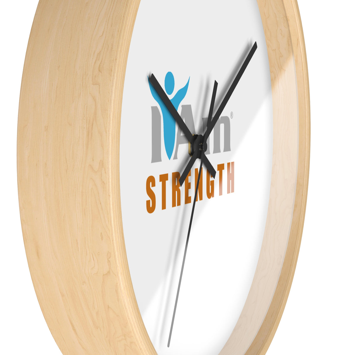 "I Am Strength" Motivational Wall Clock - Modern Home Decor for Mindfulness and Serenity