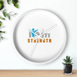 "I Am Strength" Motivational Wall Clock - Modern Home Decor for Mindfulness and Serenity