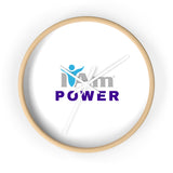 "I Am Power" Motivational Wall Clock - Modern Home Decor for Mindfulness and Serenity