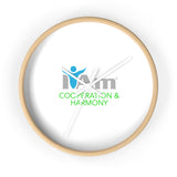 "I Am Cooperation and Harmony" Motivational Wall Clock - Modern Home Decor for Mindfulness and Serenity