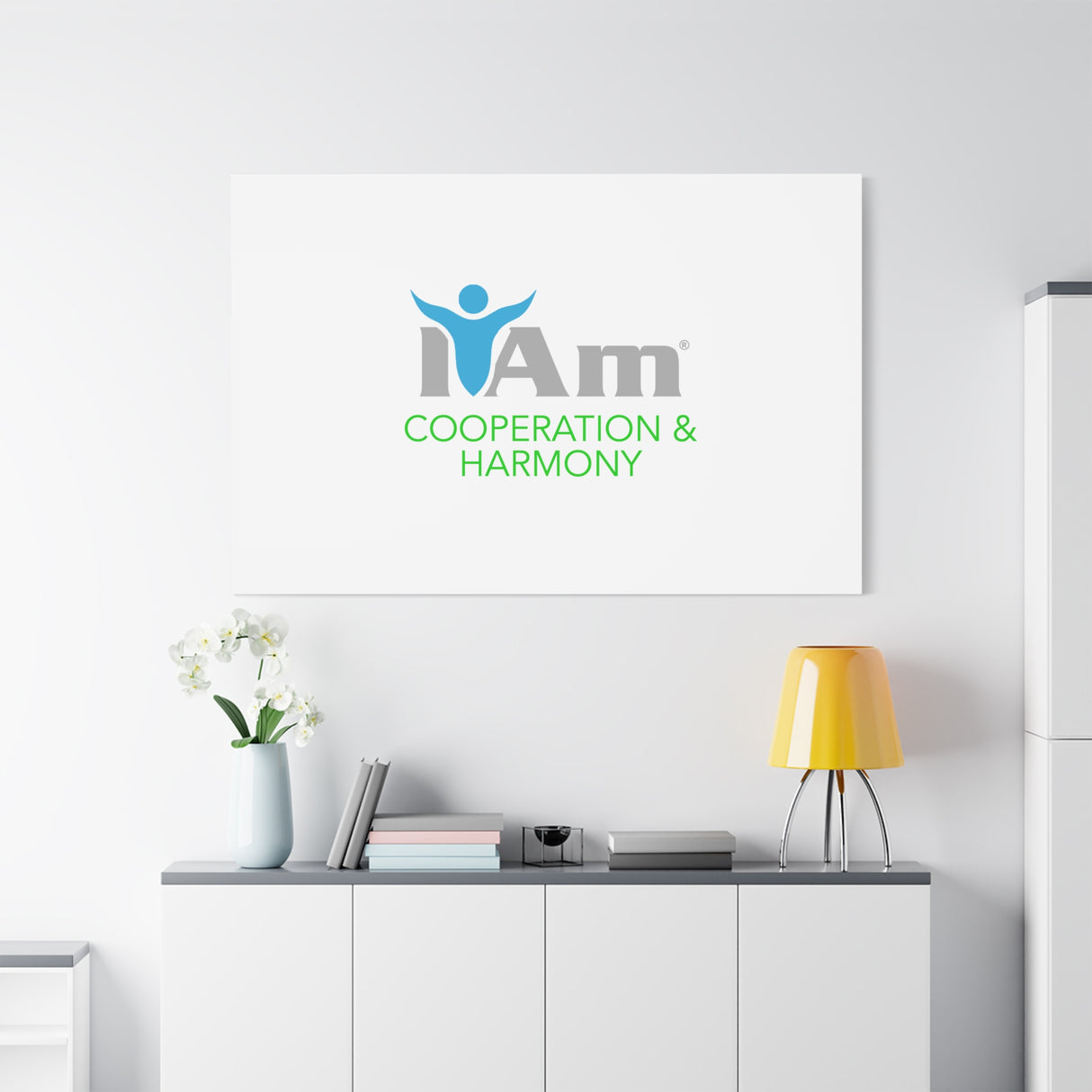 I Am Cooperation and Hamony Canvas Wall Art - Inspirational Home Decor