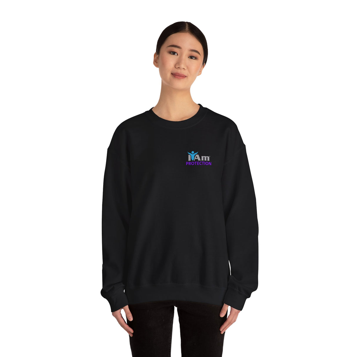 "I Am Protection" Affirmation Unisex Crewneck Sweatshirt -I Am Protection Inspirational Design